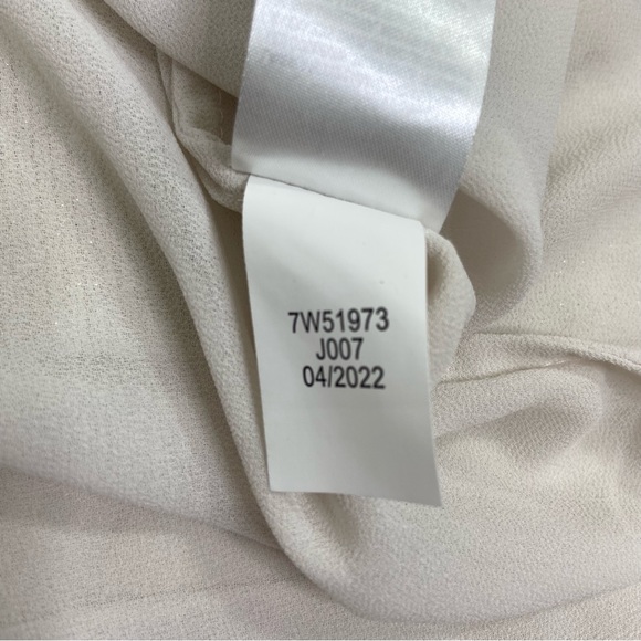 Lucky Brand ecru metallic linen bled crochet sweater shirt ruffle top.Size Large - Picture 12 of 13